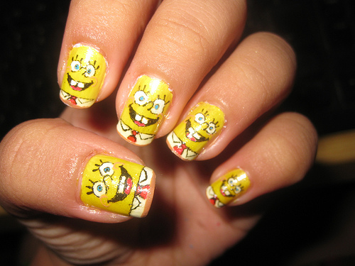 Spongebob Nail Art